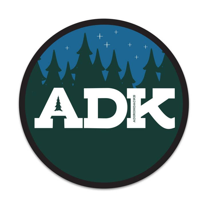 Adirondacks Night Circle Sticker for wholesale by Almost Local