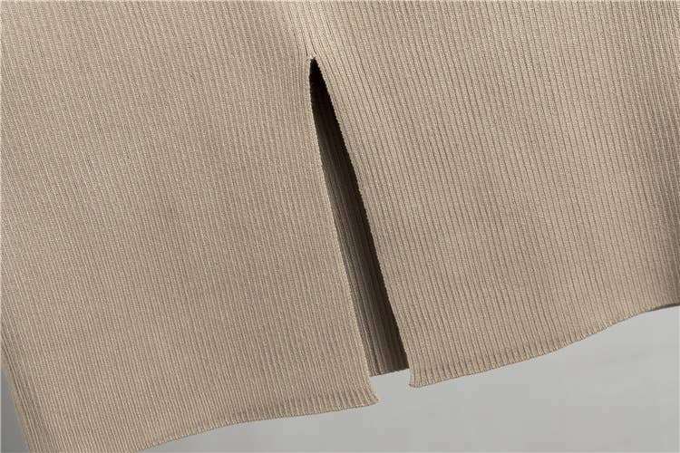 HIDDENBRAND - Wholesale Top & Skirt Set - Women's - hotfix rhinestone zip up knit hoodie jacket & midi skirt set13