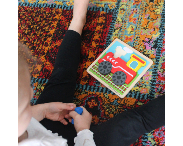 Bigjigs Toys - Wholesale Puzzle - Kids - Chunky Lift-Out Puzzle - Engine1