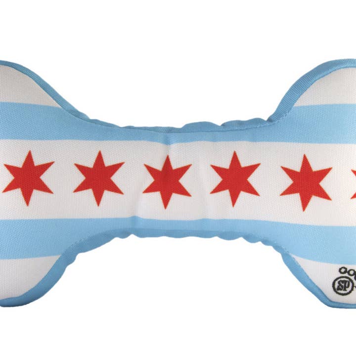 Sophisticated Pup - Wholesale Pet Toy - Dog - Chicago Flag Bone Dog Toy