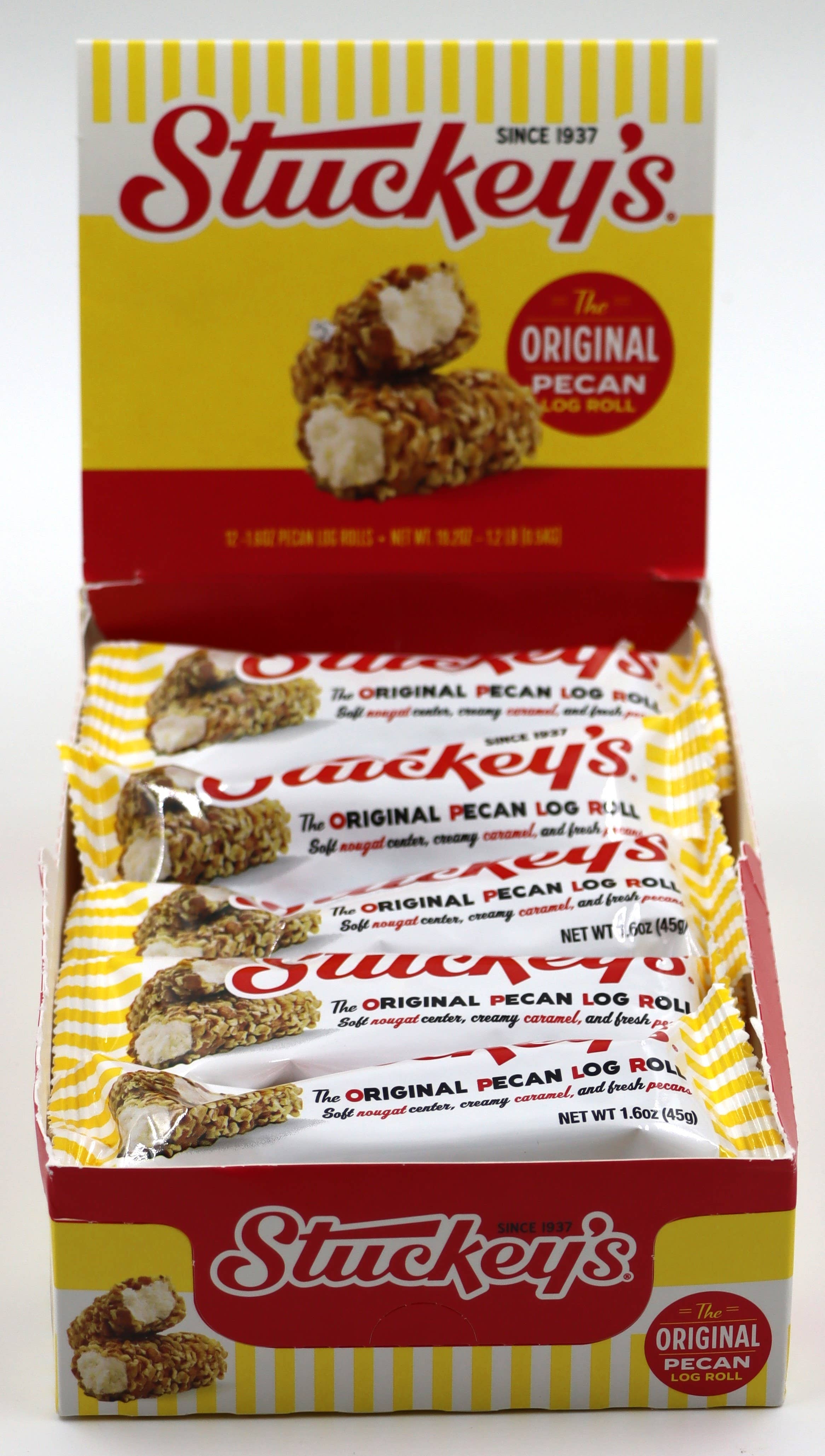 Grandpa Joe's Candy Shop - Wholesale Nougat - Stuckey's Original Pecan Log Roll 1.6oz, 12ct2