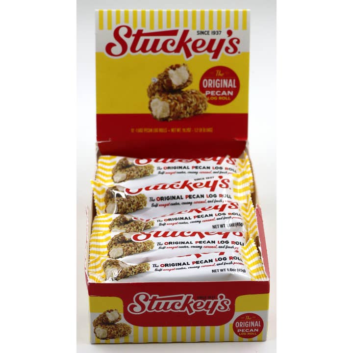 Grandpa Joe's Candy Shop - Wholesale Nougat - Stuckey's Original Pecan Log Roll 1.6oz, 12ct2