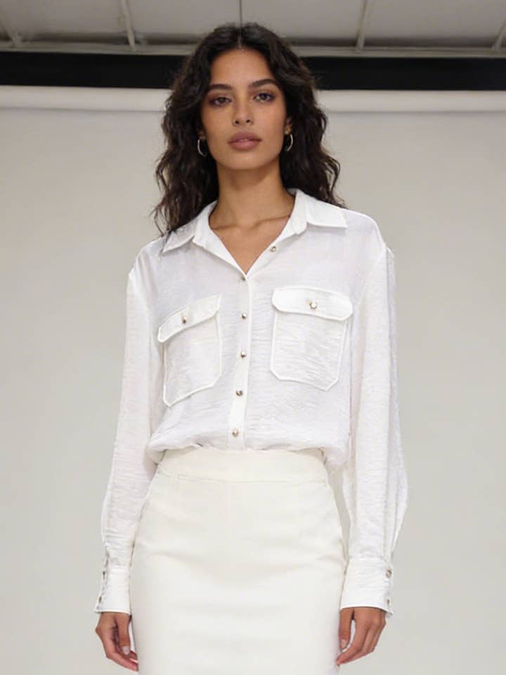 Texturerad oversize-skjorta med knappar för wholesale av LINZY