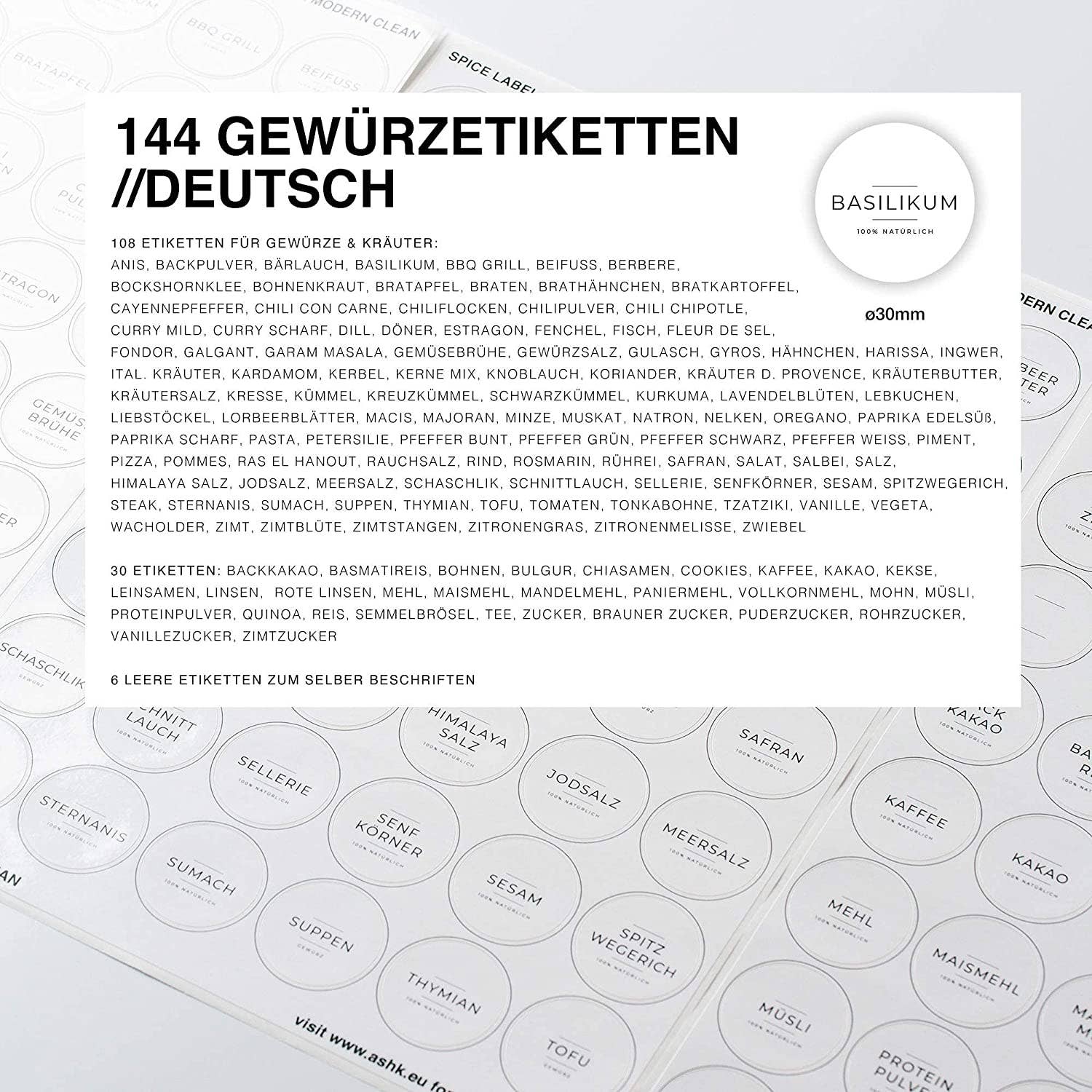 Ashk - Wholesale Food/Beverage Label - Minimalistic round spice labels3