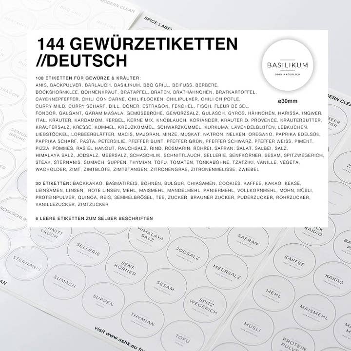 Ashk - Wholesale Food/Beverage Label - Minimalistic round spice labels3