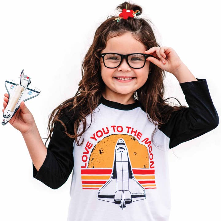 Love You To the Moon Baseball Tee for wholesale by Rivet Apparel Co.