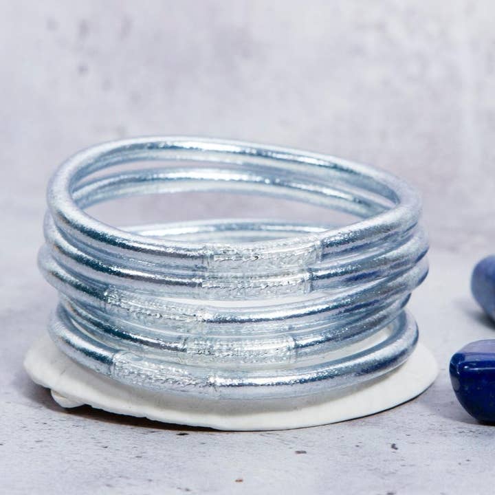 JolieJulie-MaLune-VentiLLo - Wholesale Bangle Bracelet - 1 Genuine Buddhist Bangle Bracelet - Silver Size M