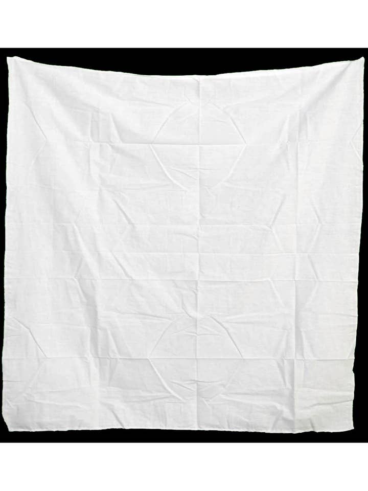 Blank White Scarf for Tie-Dyeing 39x40 100% Voile Cotton for wholesale by Sunshine Joy