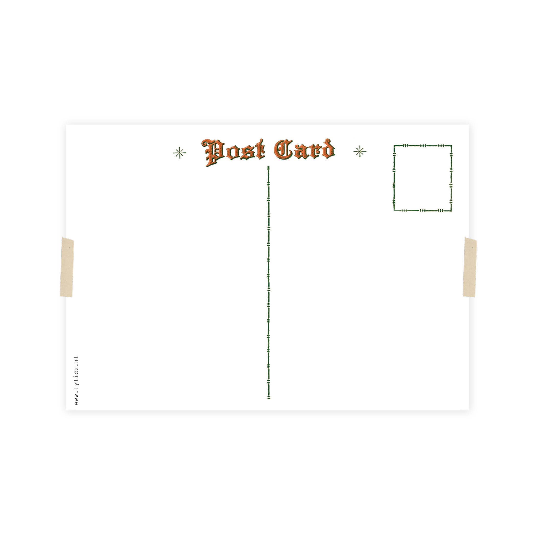 Lylies – wholesale Christmas card – Christmas Postcard collage resting Christmas angel1