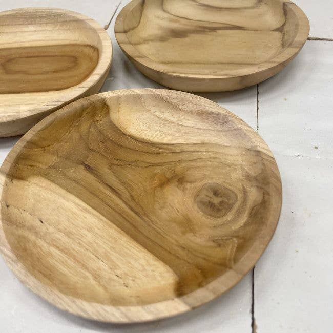 ByBazz - Wholesale Dienblad - Schaaltje van teak hout, 11 cm diameter2