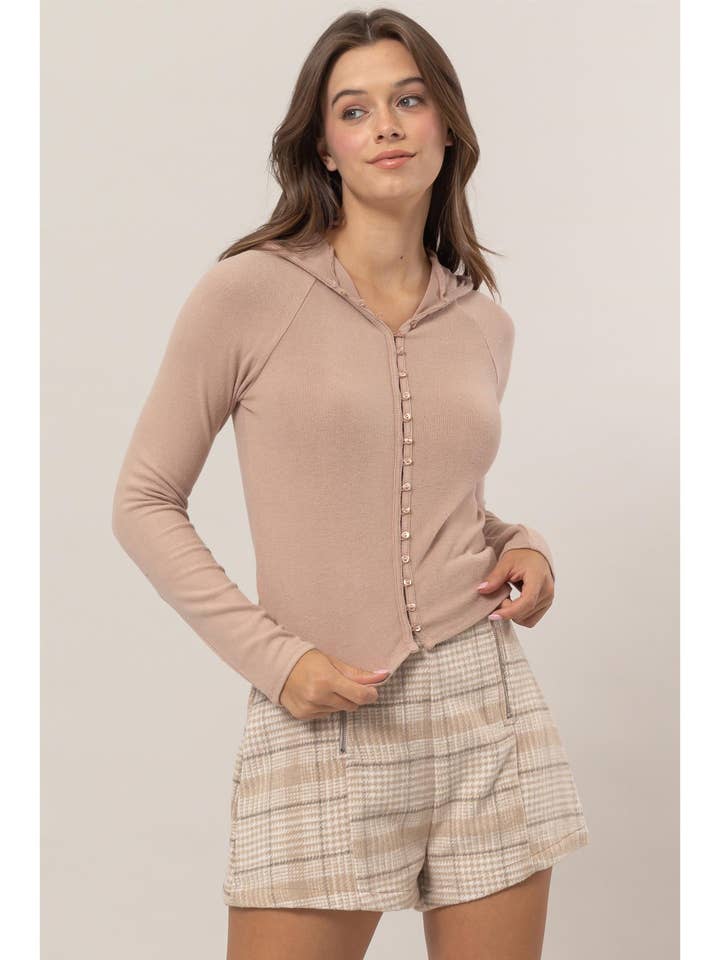 Børstet ribstrikket hættetrøje for engroshandel hos HYFVE