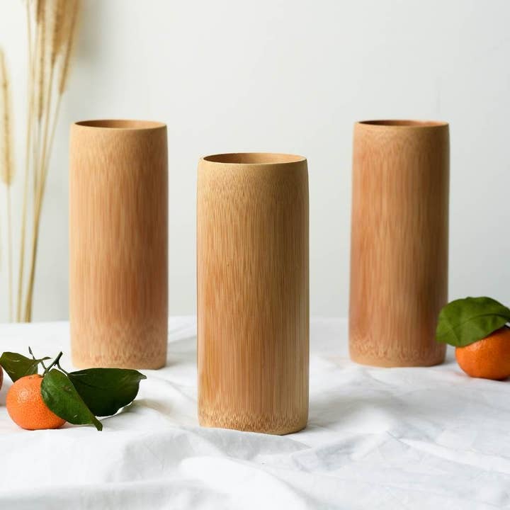 Jungle Culture - Wholesale Drinking Glass/Cup - Bamboo Cup - Eco-Friendly Wooden Bamboo Cups (17oz / 500ml)