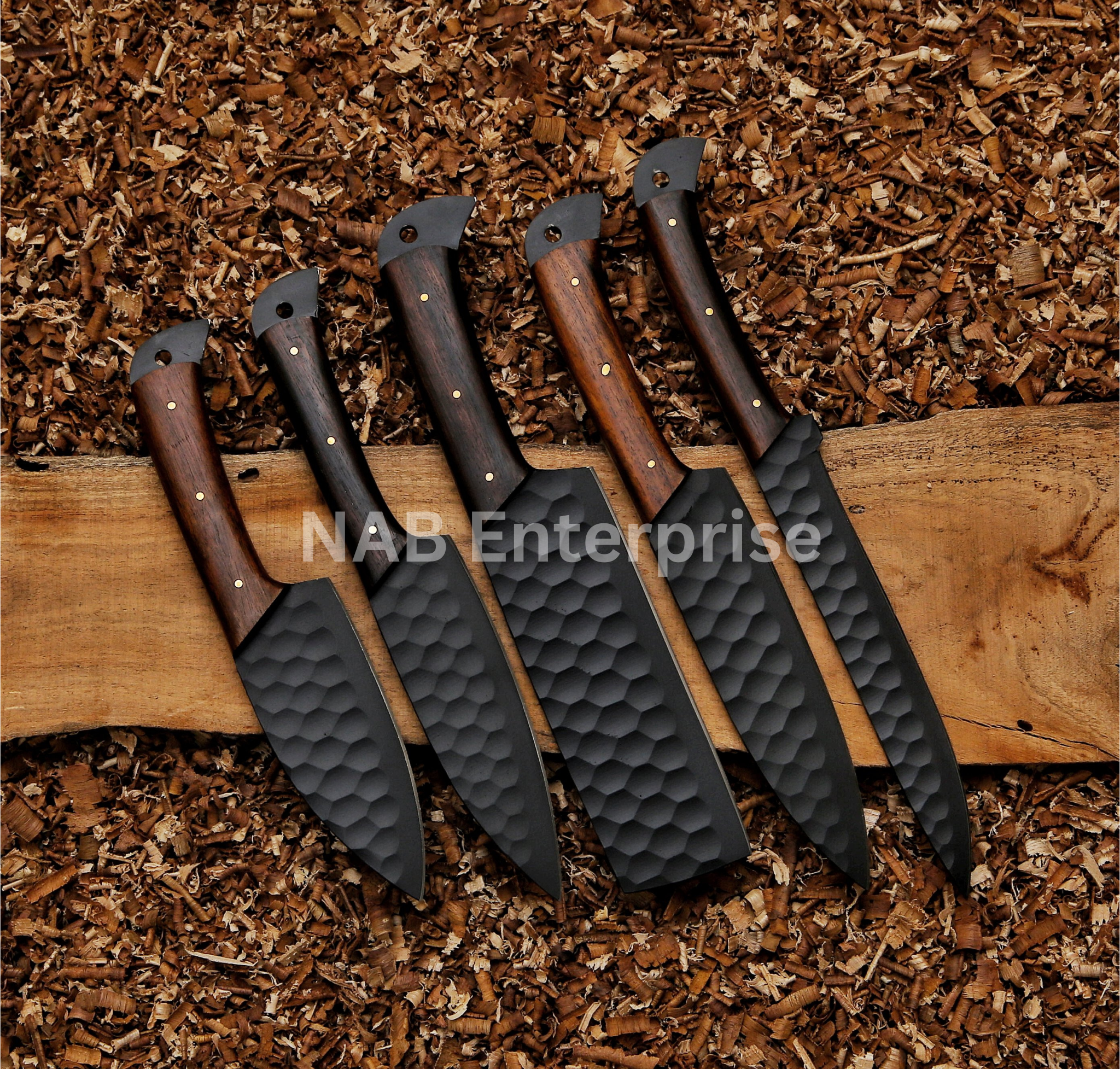 Bravohandicrafts - Wholesale Knife Set - Carbon Steel Chef Set, BBQ Chef Set Hand Forged Chef Knives 1