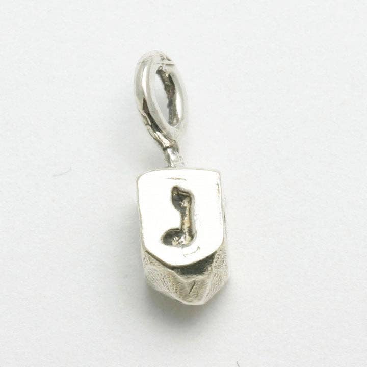 Bareket Fine Jewelry - Wholesale Individual Charm/Pendant - Sterling Silver Dreidel 3D Pendant Small Solid Hanukkah2