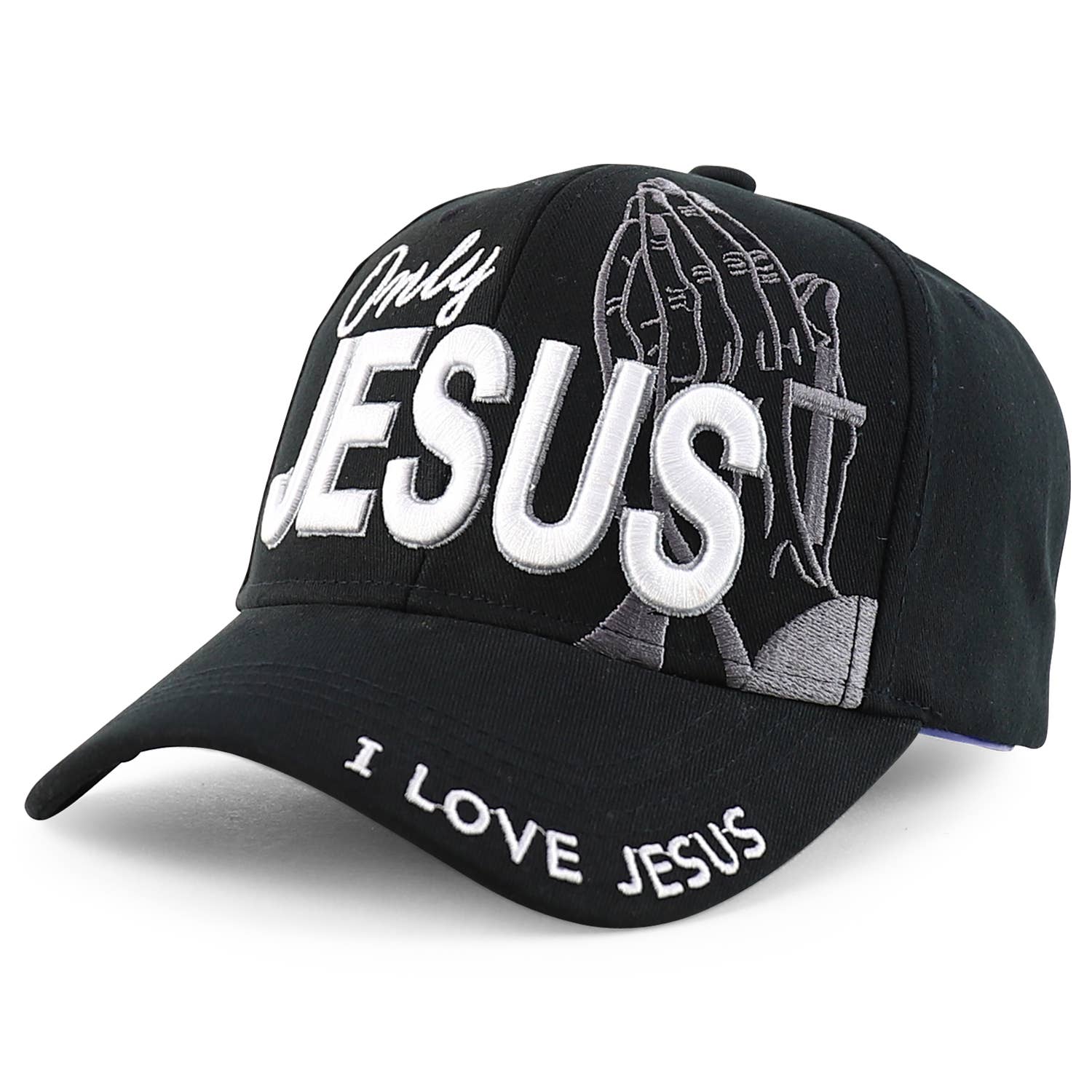 Trendy Apparel Shop - Wholesale Baseball Cap - Unisex - Only Jesus Praying Hand Embroidered Christian Ball Cap9