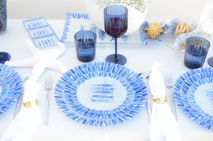 AULICA - Wholesale Wine Glass - Blue Acrylic Wine Glasses - Set of 6