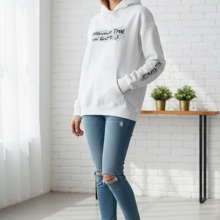 Sudadera con capucha "Abraza lo imperfecto" — Sudadera con cita inspiradora para venta al por mayor de RC'nSONS