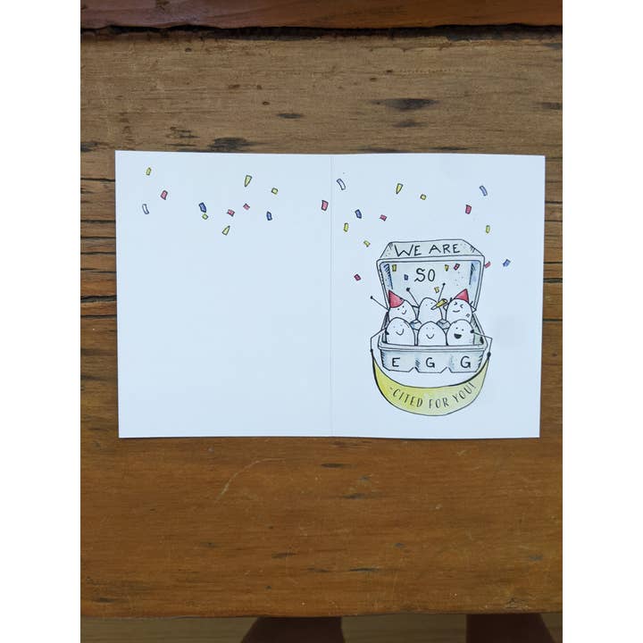 We Are Egg-cited! for wholesale by Donkey & Lion