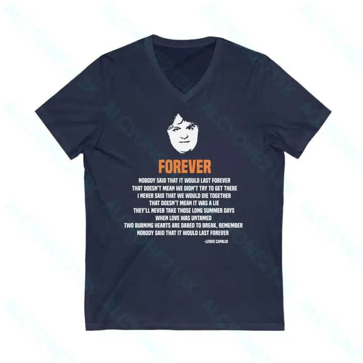 Lewis Capaldi Unisex Jersey Kortärmad V-ringad T-shirt för wholesale av Alcyone213k
