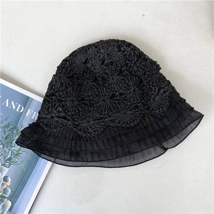 Ole - Wholesale Bucket Hat - Women's - Ruffle Lace Fisherman Hat C012711