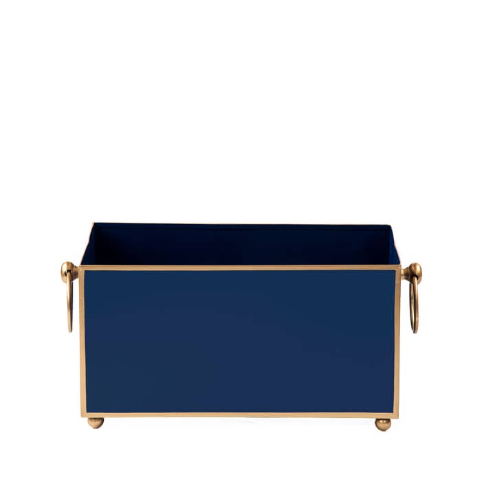 Mattie Rectangular Cachepot Planter 6x12 - Indigo Blue for wholesale by Jaye's Studio