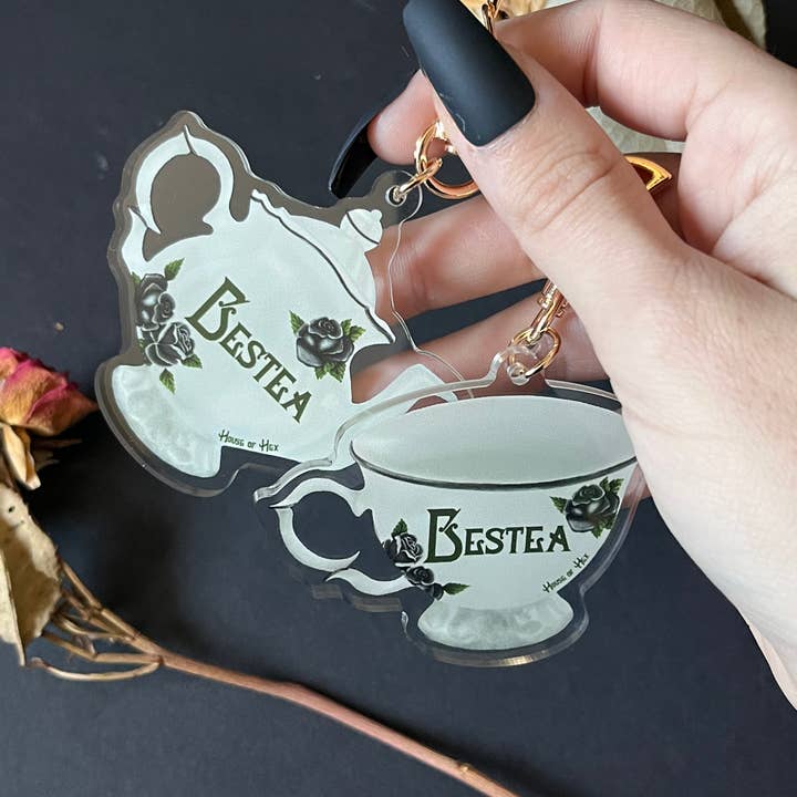 House of Hex - Wholesale Keychain - Women's - Bestea Keychain Set | BFF | Tea party | Friendship4