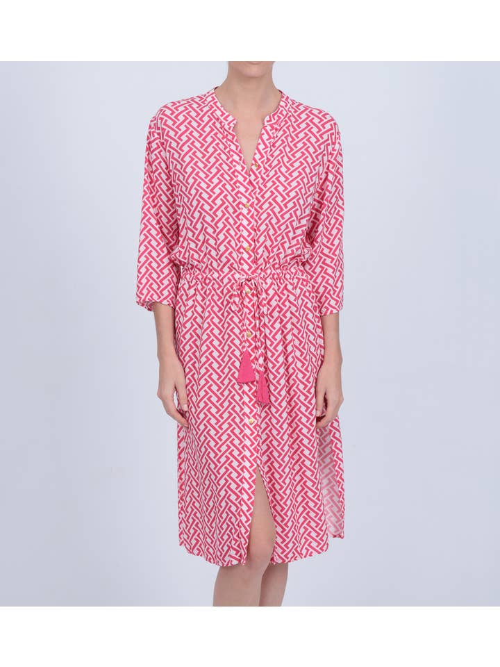 GILI'S - Wholesale Swim Cover Up - Women's - Summer Break mid-length beach dress with button down collar1