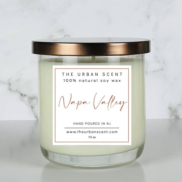 Napa Valley Soy Candle - 7.5 oz for wholesale by The Urban Scent - Scented Soy Candles & Wax Melts