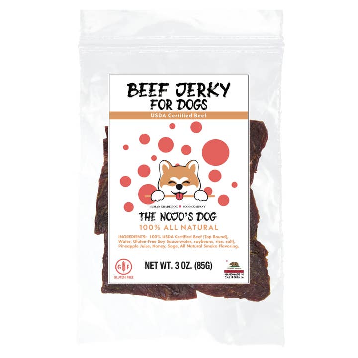 USDA Certified Beef Jerky Treat for Dogs 3oz. for wholesale by The Nojo's Dog