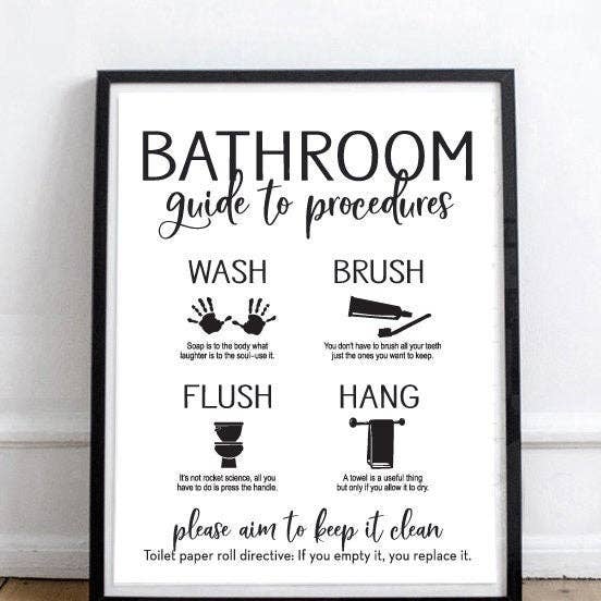 Bathroom Guide To Procedures for wholesale by Lettered & Lined