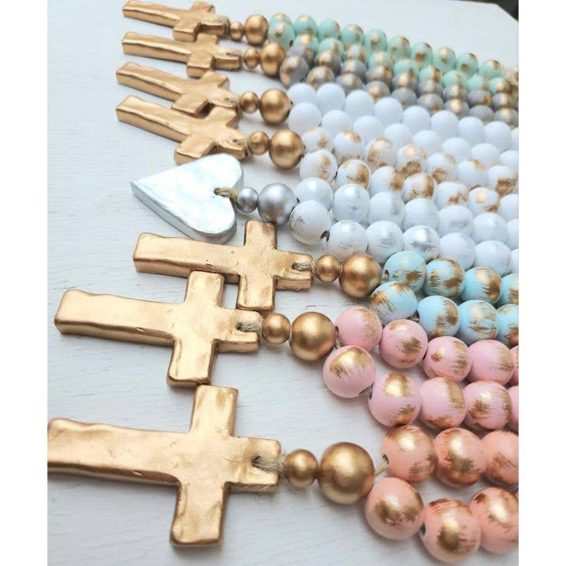 Let There be Light, Inc - Vendita all&#x27;ingrosso Decorazioni da tavolo - Perlina Blessing, 20 mm, in legno massello e resina, 30,5 cm, decorazione per auto o casa11