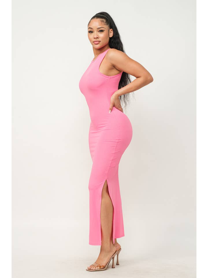 Boswell - Wholesale Dress - Women's - SIDE SLIT 4X2 RIB MAXI DRESS4