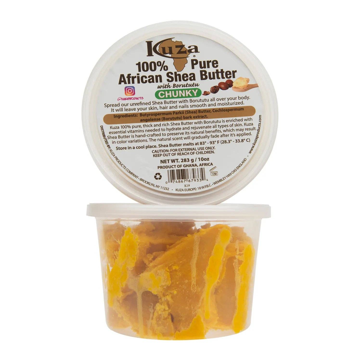 KT Supply - Wholesale Body Balm/Butter - Kuza 100 African Shea Butter W Borututu, Yellow Chunky, 10oz1