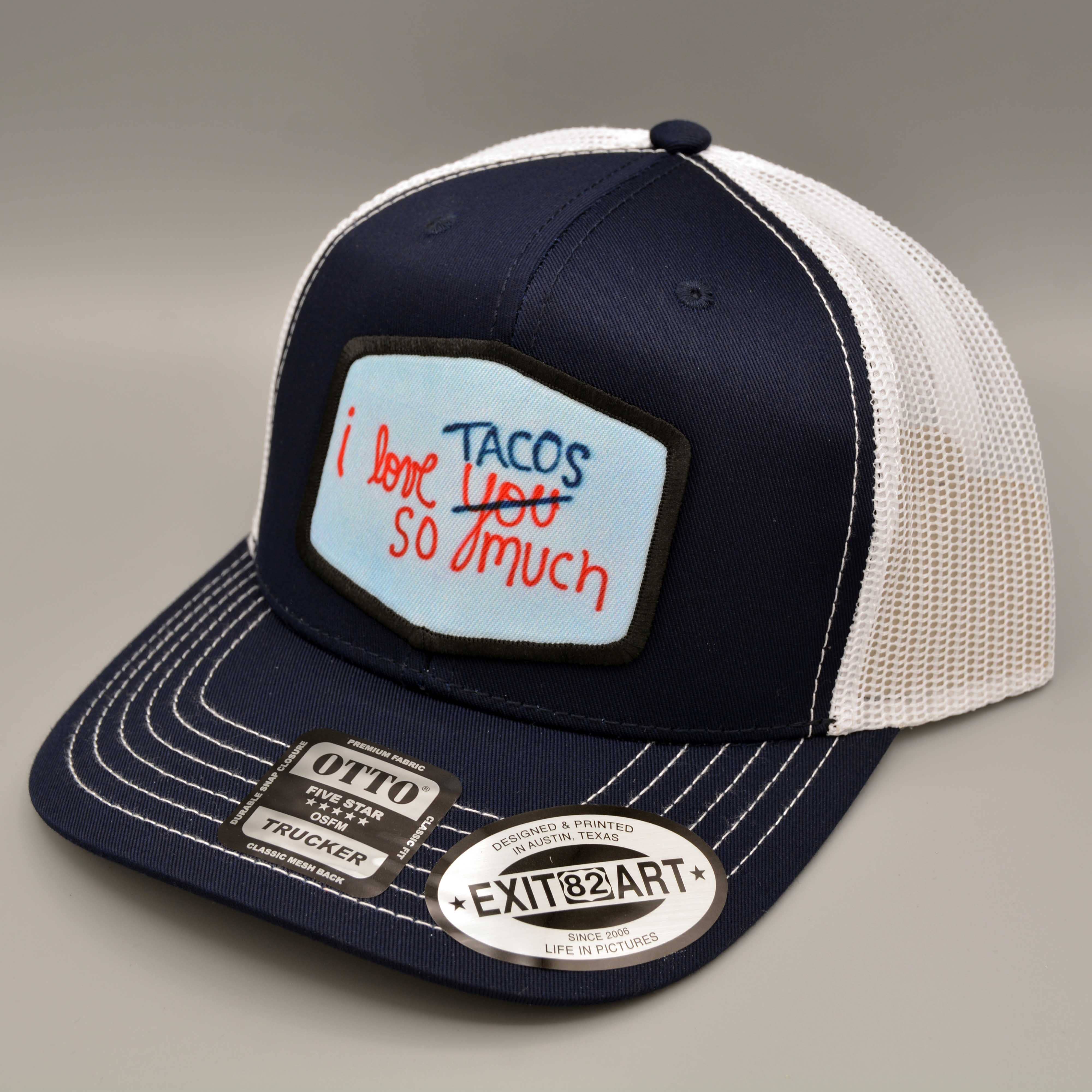 EXIT82ART - Wholesale Trucker Hat - Unisex - Snapback Trucker Hat - I Love Tacos So Much - Unisex1