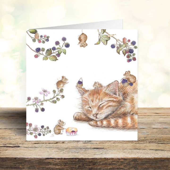 Cat and Mice Art Card for wholesale by West Country Designs
