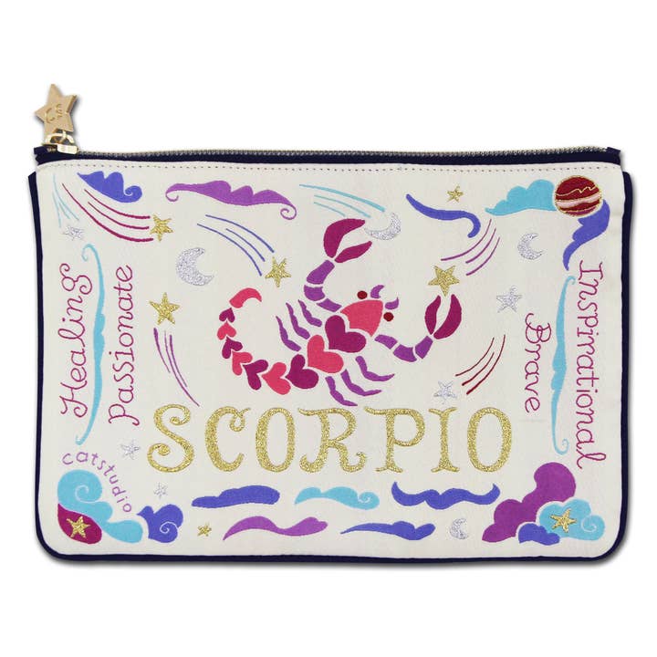 Scorpio Astrology Zip Pouch for wholesale by catstudio