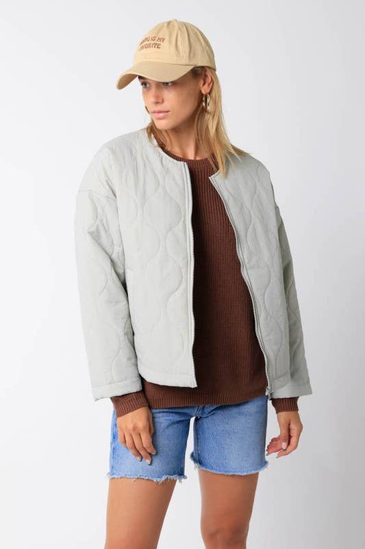 Silver Quilted Jacket for wholesale on Faire0