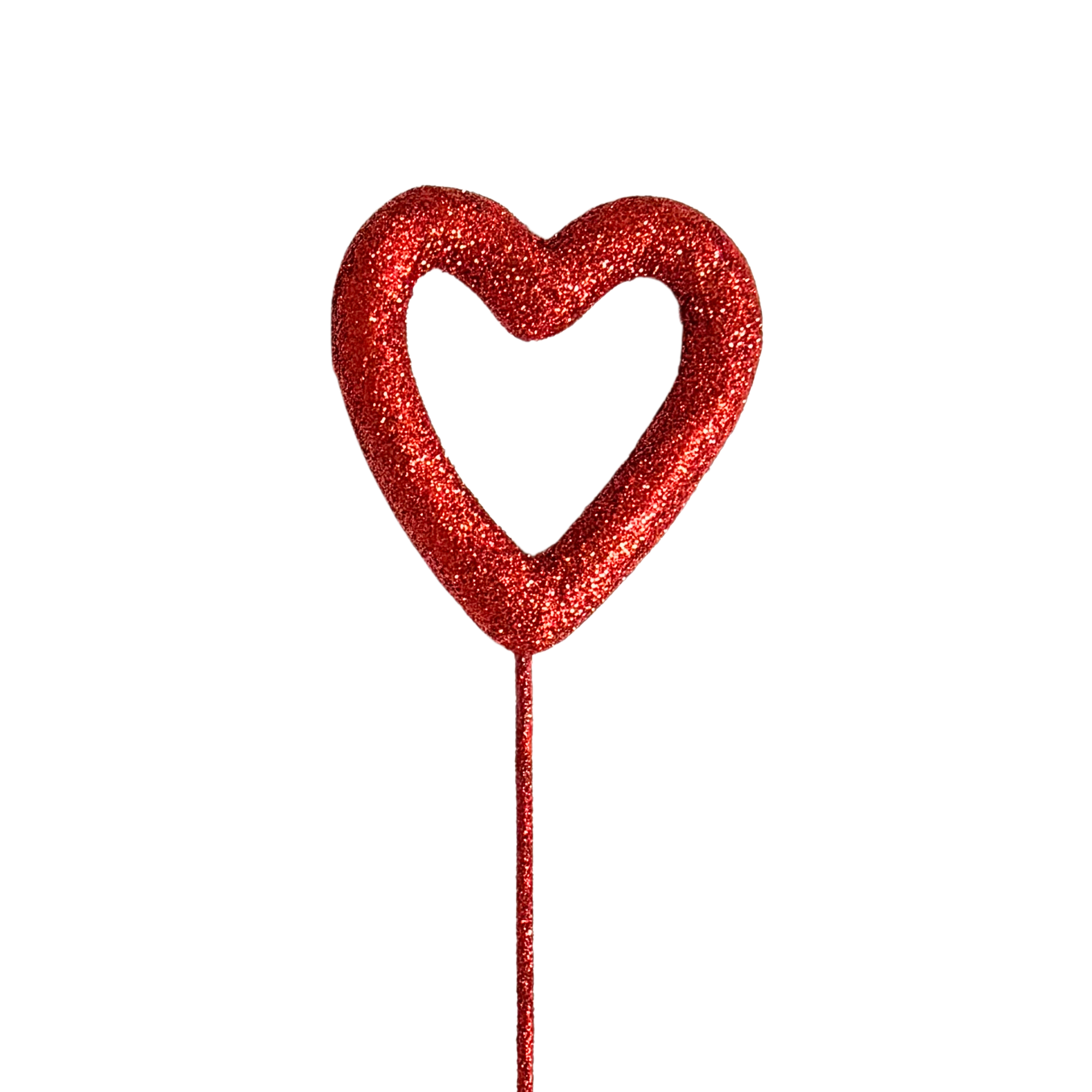 Jacobson - Wholesale Craft Supplies - 17"L Red Glitter Heart Picks - Valentine's Day2