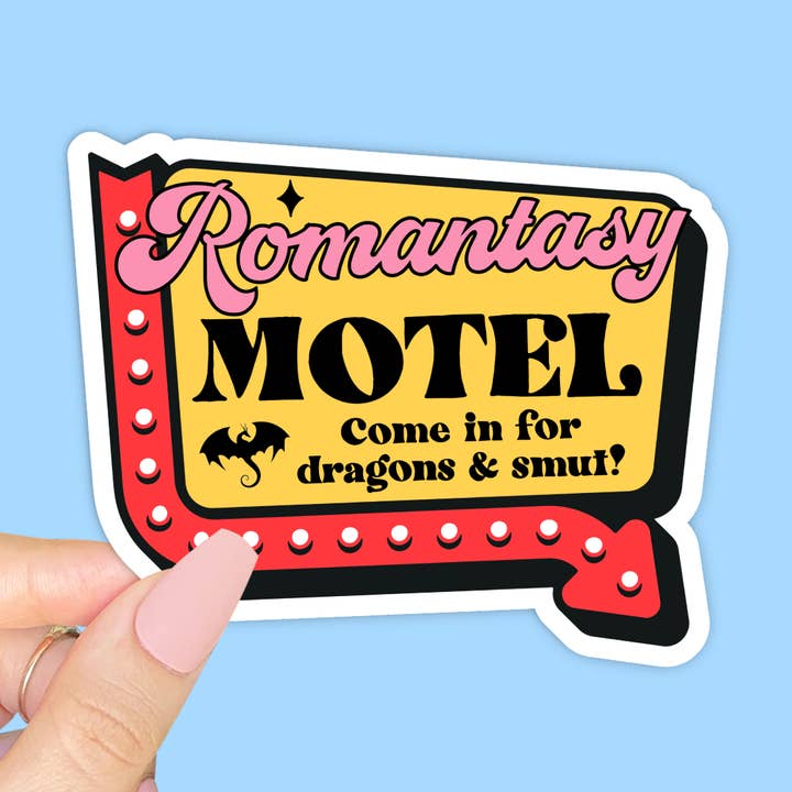 Autocollant livresque, Lecteur romantique, Autocollant livresque, Romantasy pour la vente par Radical Buttons