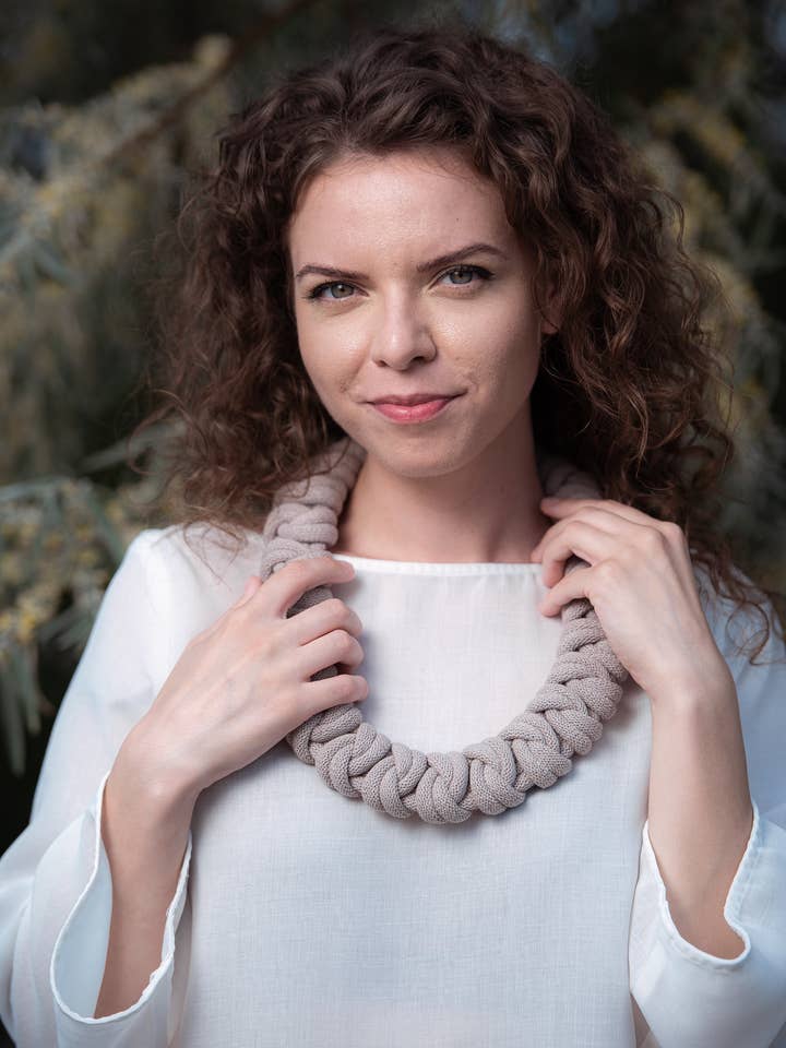 Maureen Knotted cotton rope necklace for wholesale by Besoph