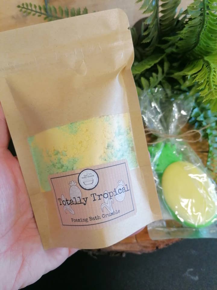 Totally Tropical Foaming Bath Crumble for wholesale by The Soap Shack