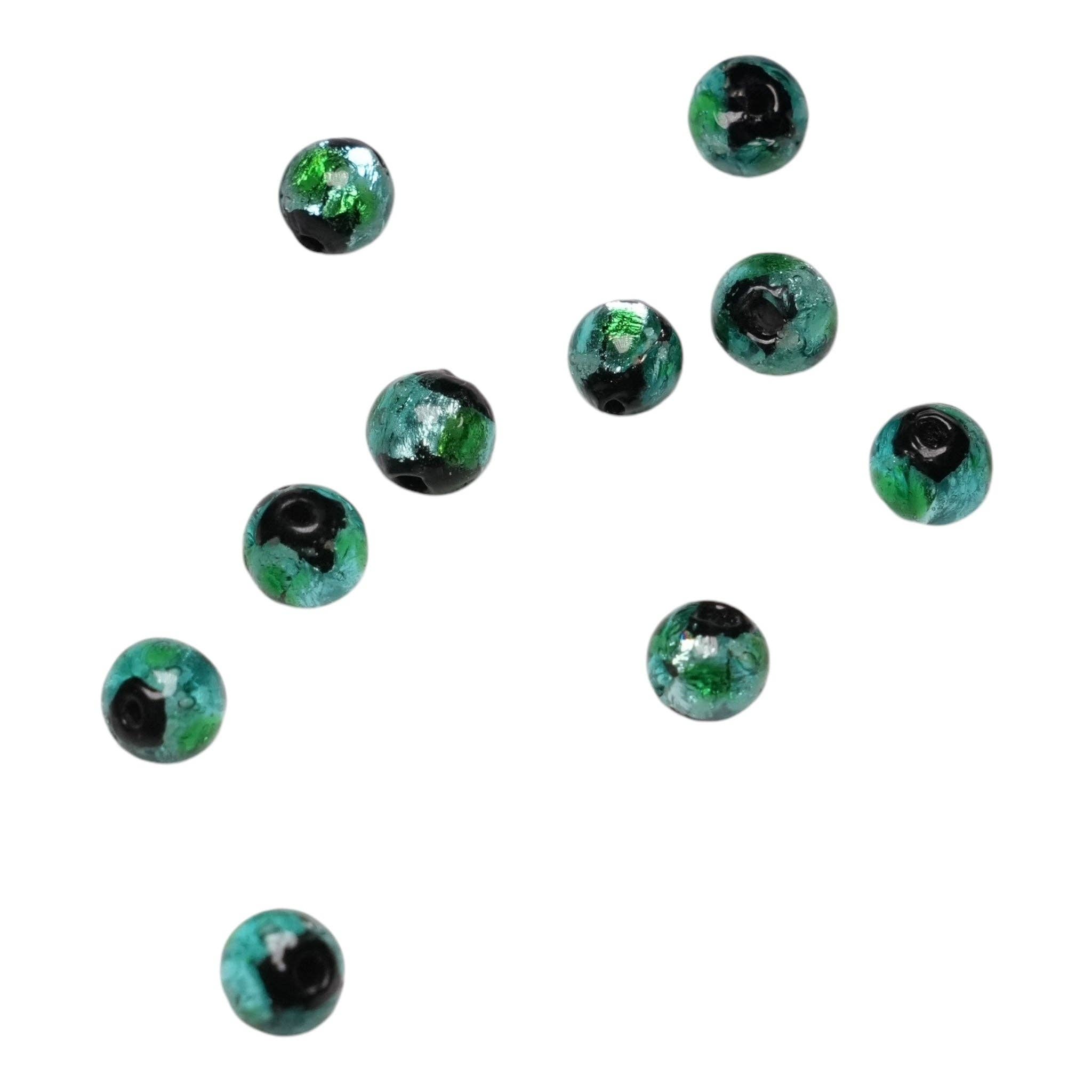 Foliesbijoux - Wholesale Beads - 10 green phosphorescent glass beads #111