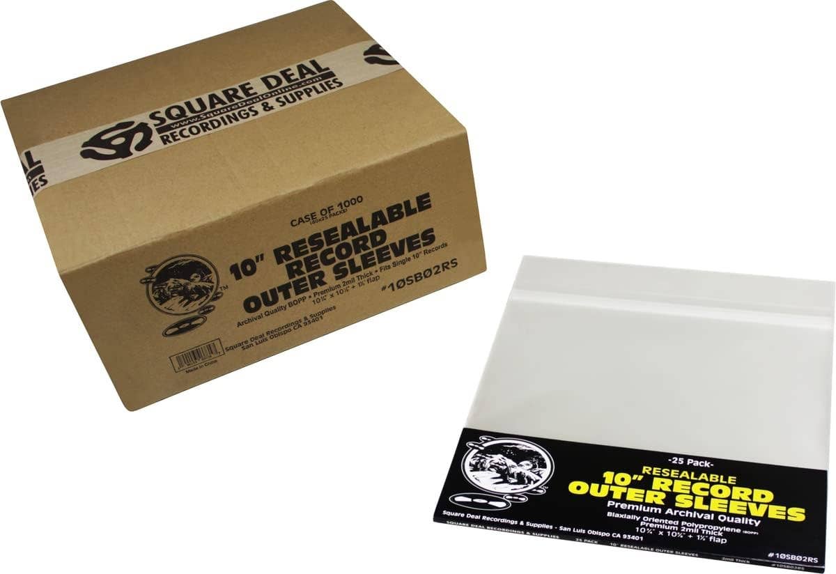 Square Deal Recordings & Supplies - Wholesale Music Accessory - 10" Resealable Record Outer Sleeve - Polypropylene - Premium6