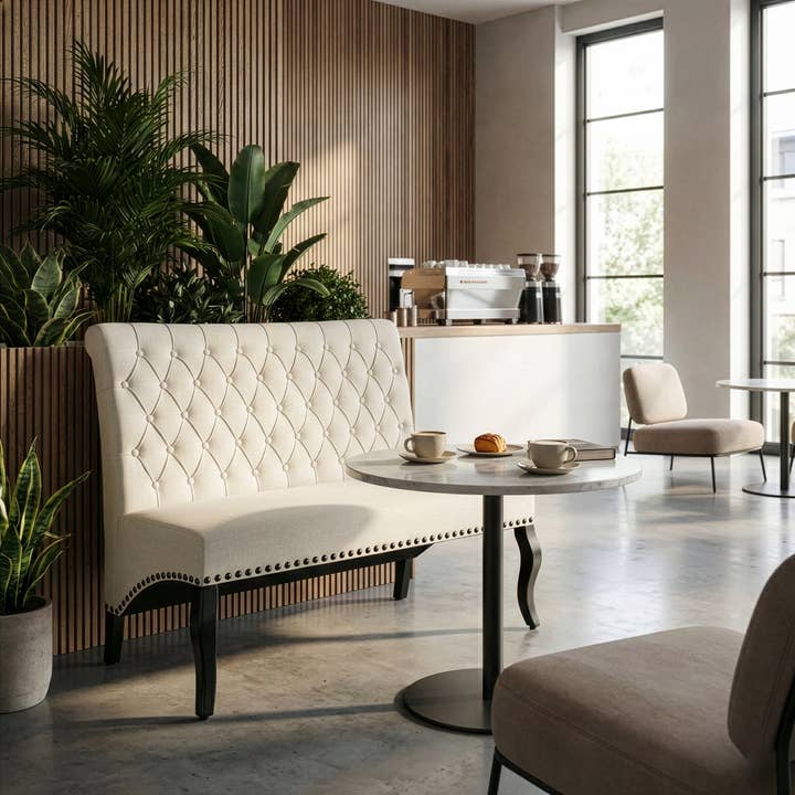 Glamour Home - Wholesale Sofa - Alisa Beige Upholstered Loveseat with Button Tufting8