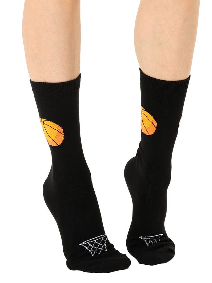 Living Royal - Wholesale Socks - Unisex - 3D Packaged Crew Socks - Basketball - Black3