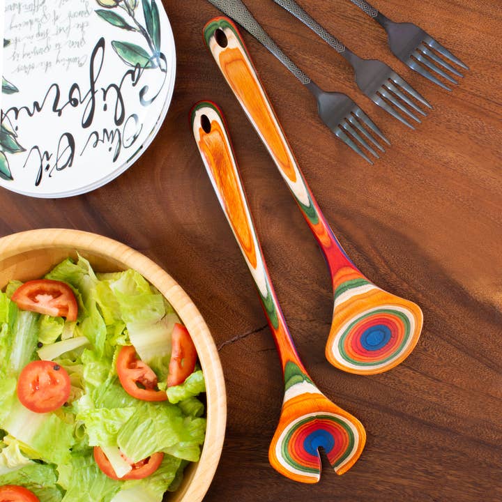 Totally Bamboo - Venta al por mayor Utensilio para servir - Baltique® Marrakech Collection - Juego de utensilios para servir ensalada