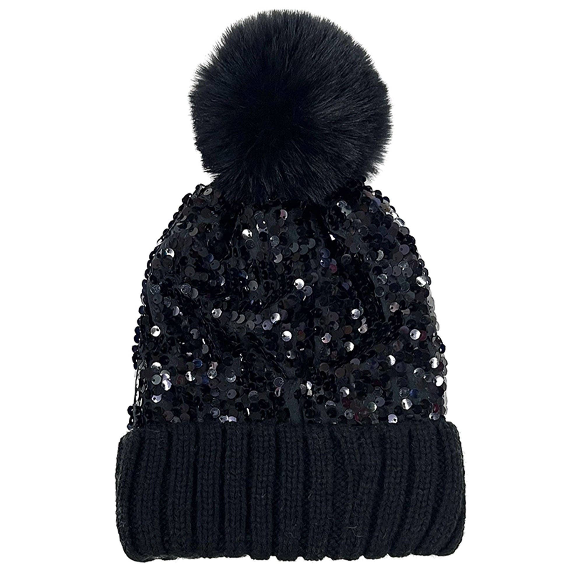 TAPA fashion – wholesale Mössa - Dam – Pom Pom Paljettmössa HA3715-1 (3ST)24