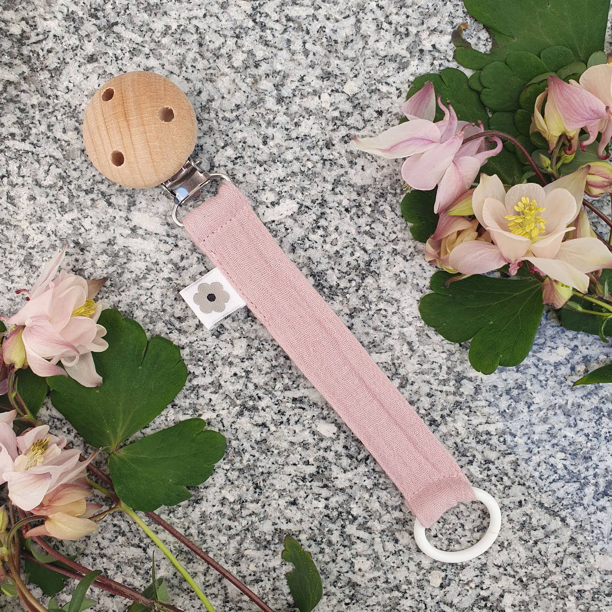Summerville organic - Wholesale Pacifier Clip - Baby - Organic Pacifier Clip Muslin Pale Mauve10