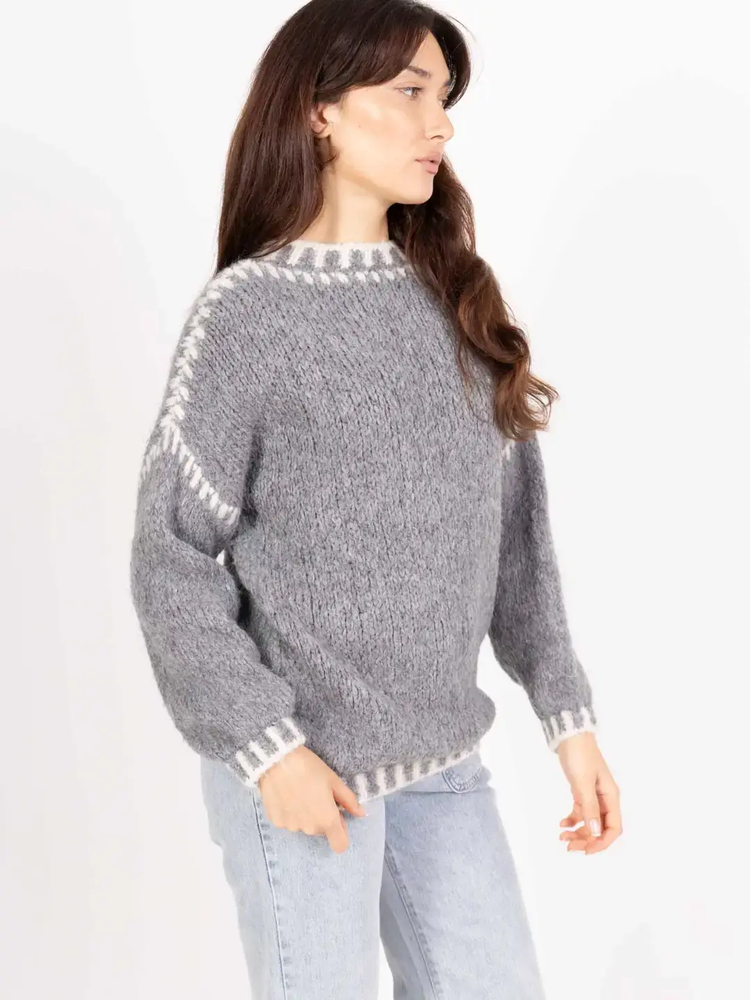 Pépouz' Paris - Wholesale Knit Sweater - Women's - Soft two-tone knit sweater PP251611