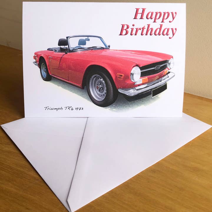 Triumph TR6 1973 - 5x7" Greeting Card & Envelope for wholesale by Witherden's Workshop